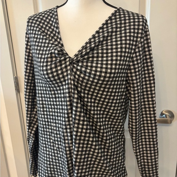 Old Navy gingham black and white soft long sleeve top size L - Picture 11 of 16